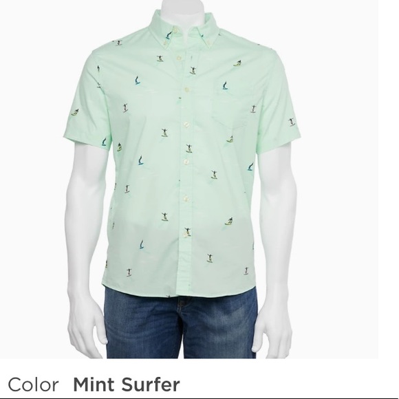 ❗️SOLD ❗️Men’s Sonoma Mint Surfer Casual Short Sleeve Button Down Shirt - Picture 2 of 8